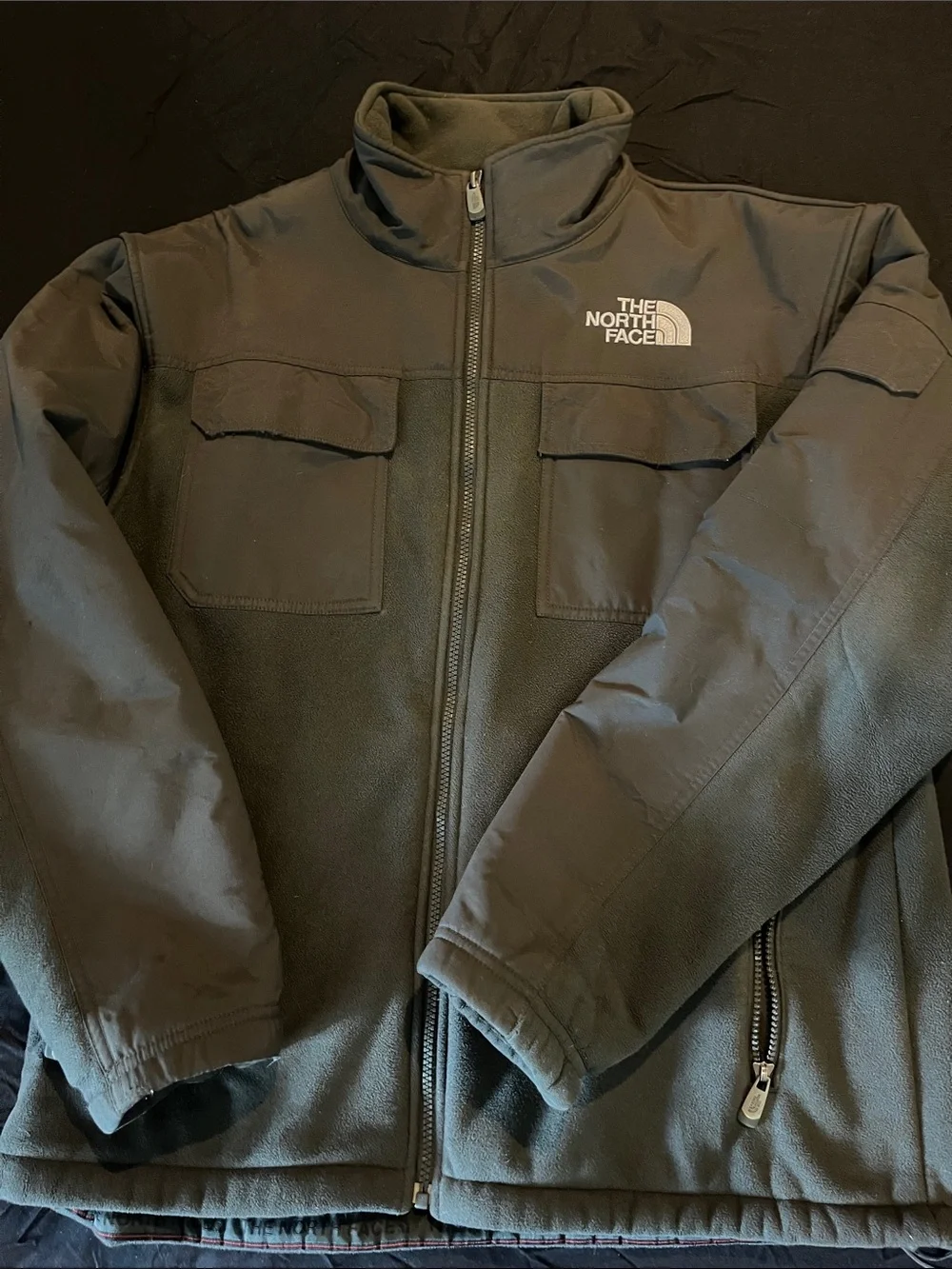 The North Face Men's Dark Green Full-Zip Fleece Jacket